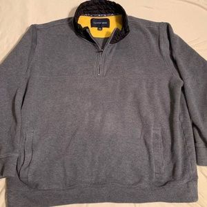 Lands End Sweater Grey Gray XXL 50-52 Half Zip Men
